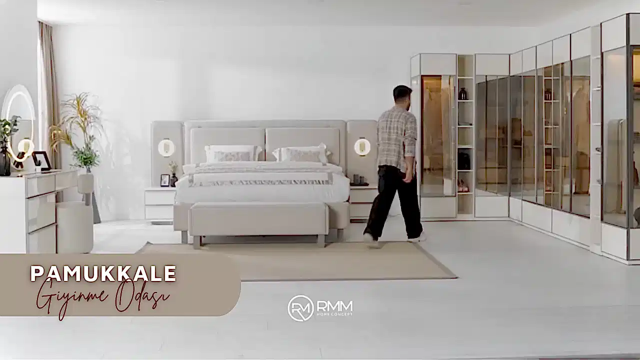 Pamukkale Yatak Odası Takımı: Modüler Gardırop ve Giyinme Odası Çözümleri