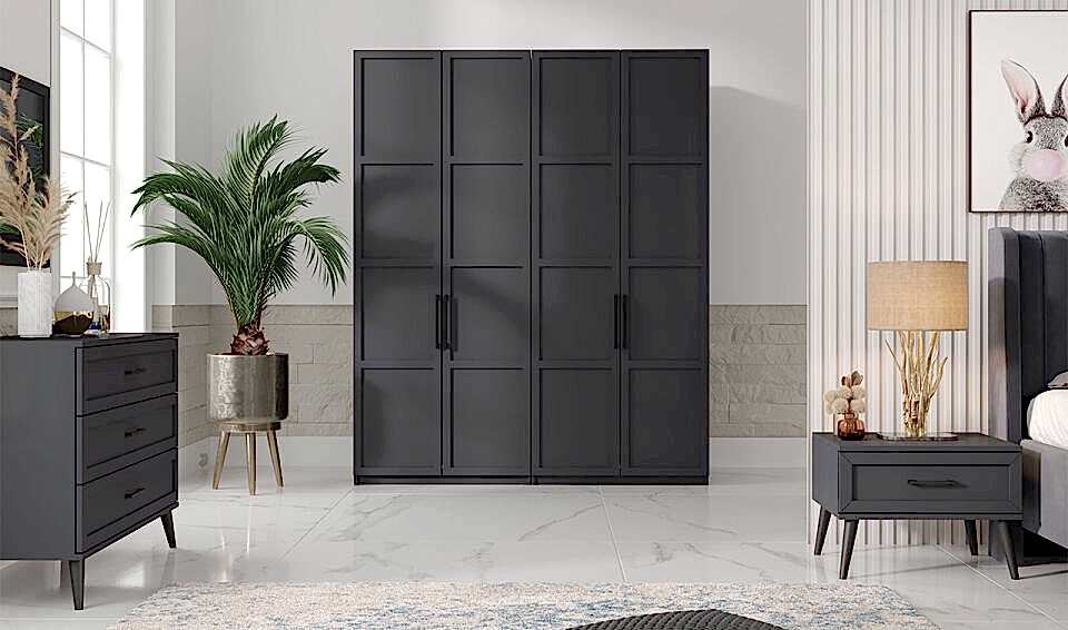 Volante Dolap Petek 4 Kapaklı Beyaz