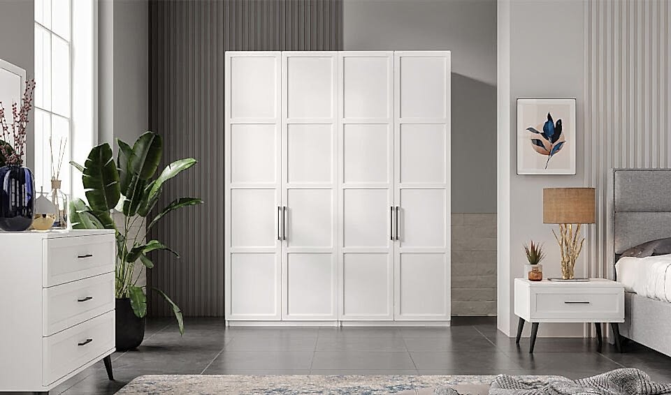 Volante Dolap Petek 4 Kapaklı Beyaz