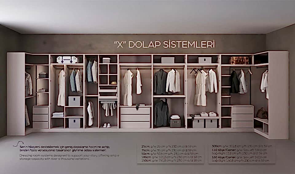 Kaşmir Modüler Köşe Dolap Sistemi