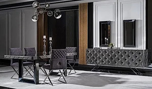 Viona Gri Yemek Odası Takımı