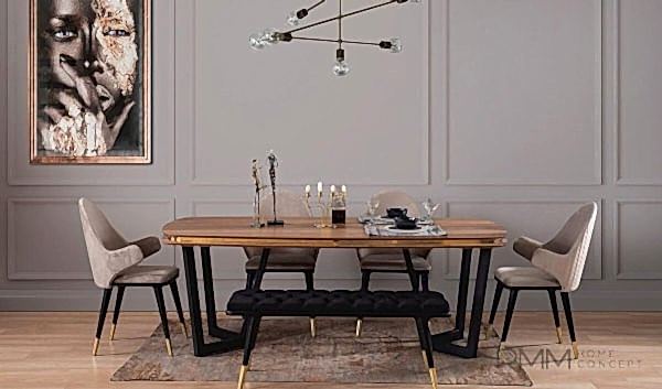 Tesla Ceviz Yemek Odası Takımı