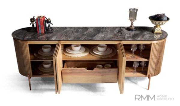 Tesla Ceviz Yemek Odası Takımı