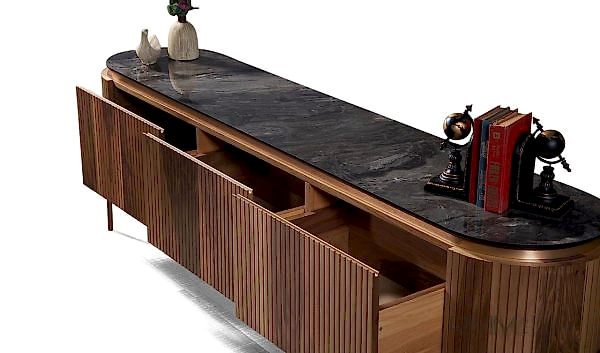 Tesla Ceviz Yemek Odası Takımı