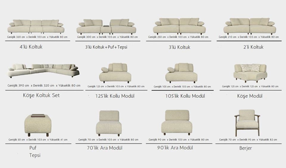 Efes Köşe Koltuk Takımı | X Large