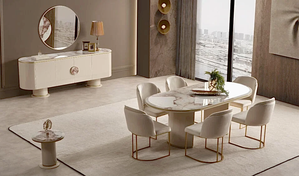 Cartier Yemek Odası Takımı | Ekru