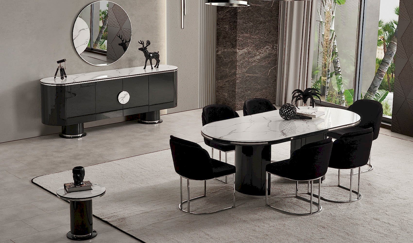 Cartier Yemek Odası Takımı | Antrasit