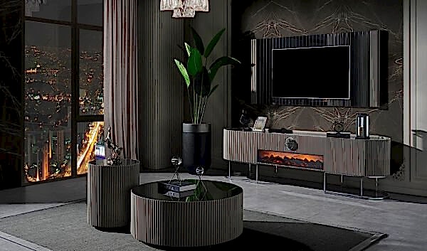 Gucci Luxury Şömineli Tv Ünitesi